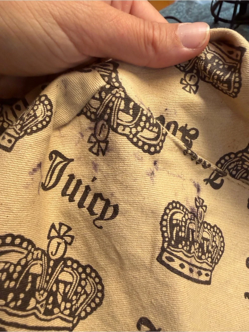 VTG Juicy Couture Brown Leather Hobo Bag Quilted Pocket Pouch Charm Y2K Slouchy